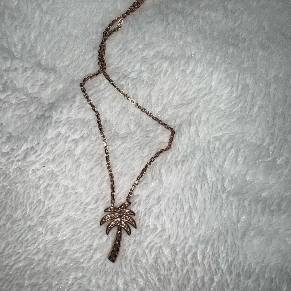 Rose Gold Palm Tree Beach Club Las Vegas necklace